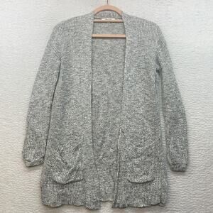 Madewell Sweater Womens XXS Gray Postscript Open Front Cardigan Linen Blend